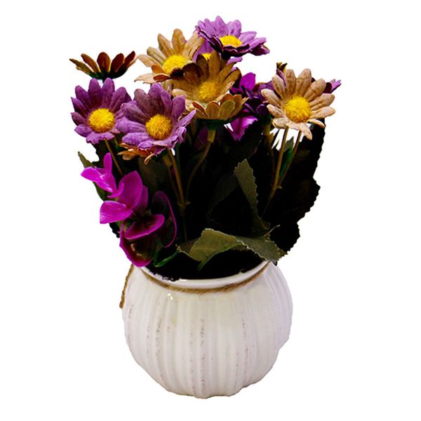 گلدان به همراه گل مصنوعی ایرسا مدل ceramic-4