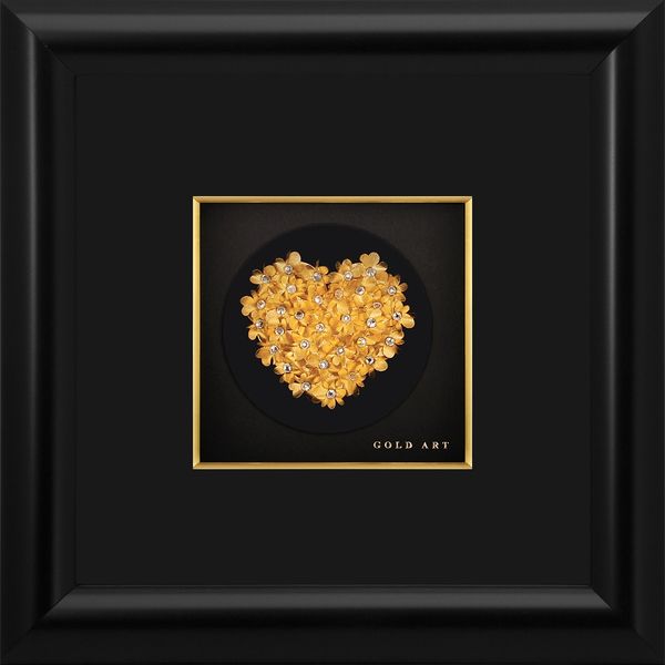 تابلوی طلاکوب زرسام طرح قلب سایز 25 × 25 سانتی متر