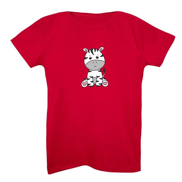 تی شرت آستین کوتاه بچگانه مدل گورخر کد 1 رنگ قرمز