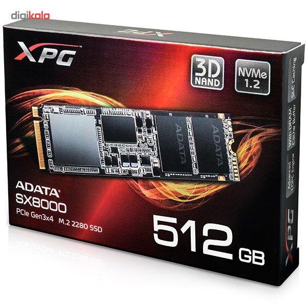 حافظه SSD ای دیتا مدل SX8000NP-512GM-C ظرفیت 512 گیگابایت
