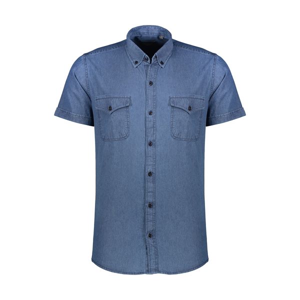 پیراهن آستین کوتاه مردانه دیورسو مدل جیبدار رنگ آبی