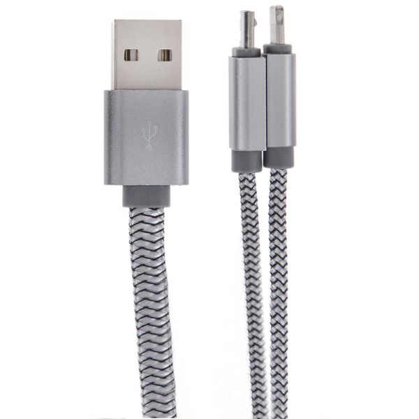 کابل تبدیل USB به microUSB/لایتنینگ الدینیو مدل LC86 طول 1.1 متر
