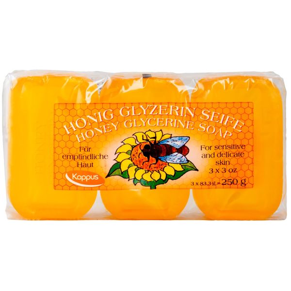 صابون شستشو کاپوس مدل Honey Glycerine وزن 250 گرم بسته 3 عددی