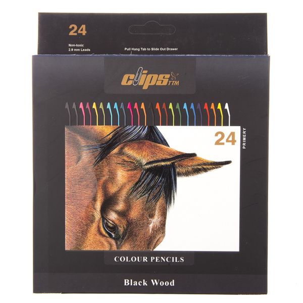 مداد رنگی 24 رنگ کلیپس مدل Black Wood