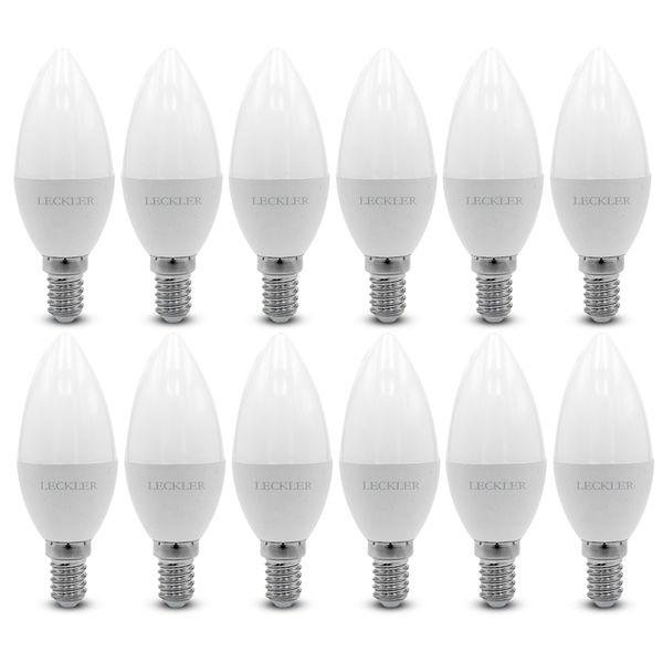  لامپ ال ای دی 6 وات لکلر مدل شمعی پایه E14 مجموعه 12 عددی
