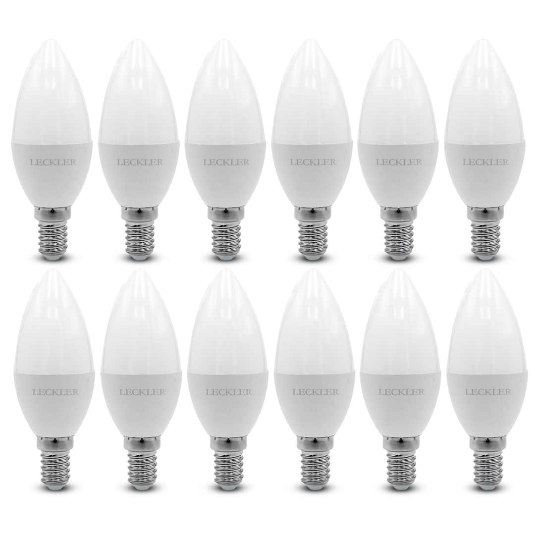  لامپ ال ای دی 6 وات لکلر مدل شمعی پایه E14 مجموعه 12 عددی