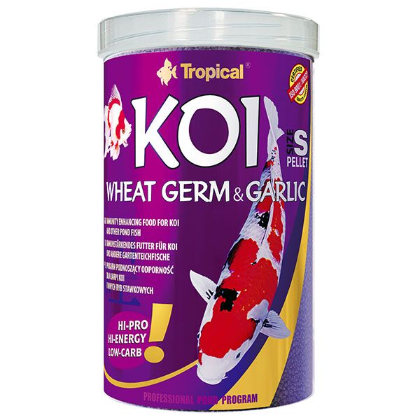 غذای ماهی کوی تروپیکال مدل Koi Wheat Germ &amp; Garlic Pellet  Size S وزن 400 گرم