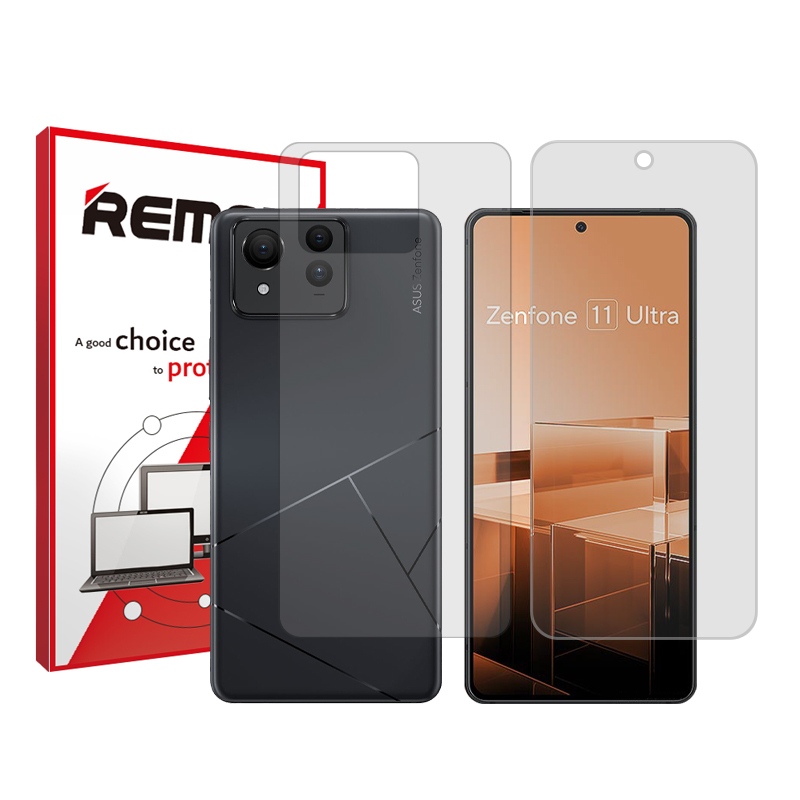 محافظ صفحه نمایش شفاف ریمکس مدل HyGEL مناسب برای گوشی موبایل ایسوس Zenfone 11 Ultra به همراه محافظ پشت گوشی