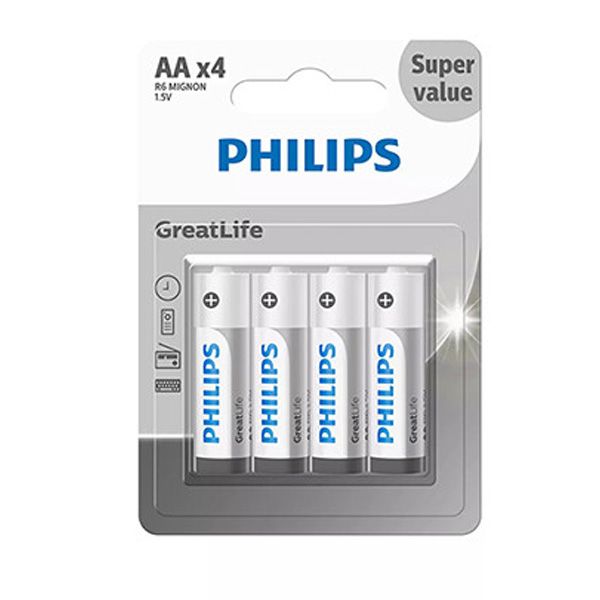 باتری قلمی فیلیپس مدل GreatLife بسته 4 عددی
