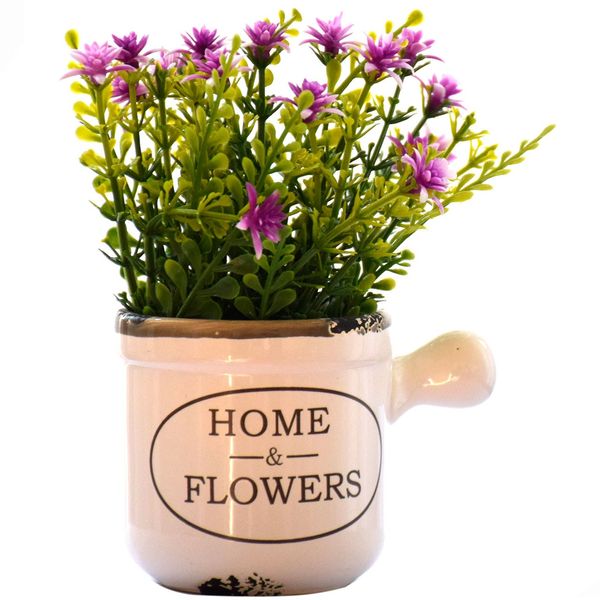 گلدان به همراه گل مصنوعی آناترا مدل Home Flowers 01