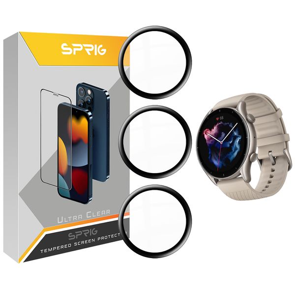 محافظ صفحه نمایش نانو اسپریگ مدل SPG مناسب برای ساعت هوشمند امیزفیت GTR 3 Pro بسته سه عددی
