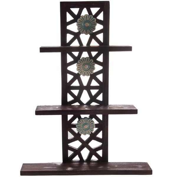 طبقه چوبی گالری اسعدی مدل گره چینی طرح سه گل کد 66053