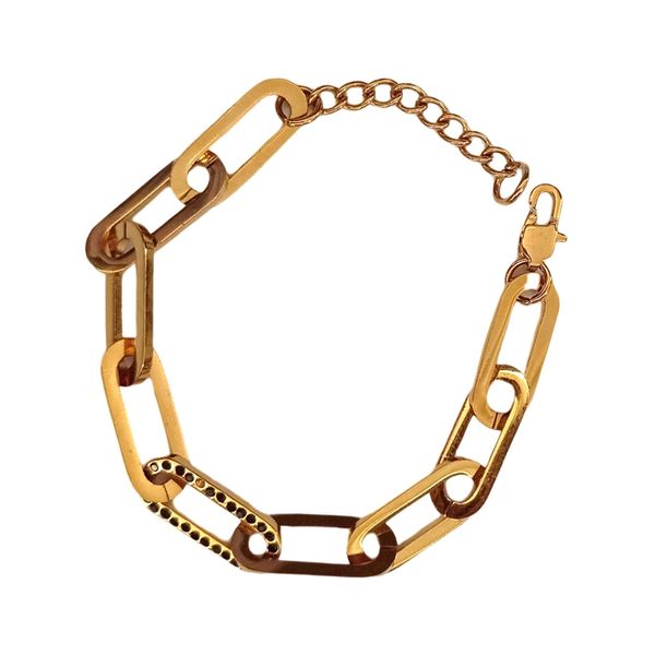 دستبند زنانه پارفوا مدل زنجیر نگین دار