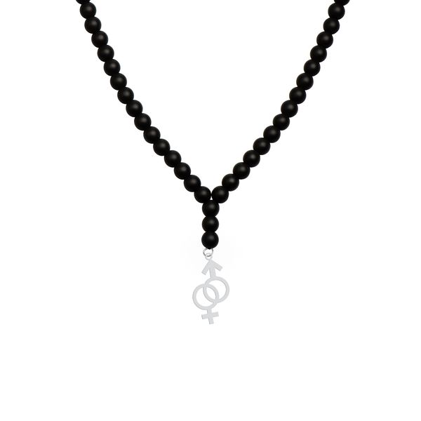 گردنبند نقره زنانه هایکا مدل نماد مونث و مذکر کد n.ha1-704