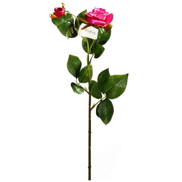 گل مصنوعی طرح رز 2 گل شاخه ای کد 09050139