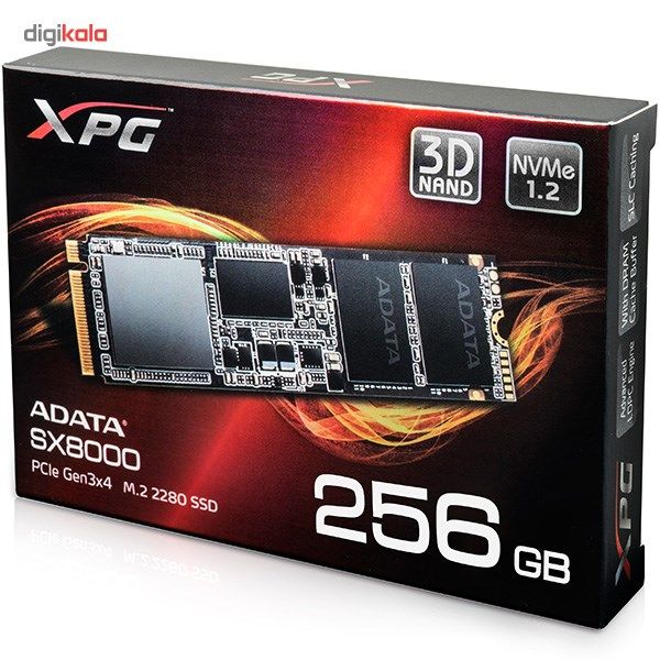 حافظه SSD ای دیتا مدل SX8000NP-256GM-C ظرفیت 256 گیگابایت