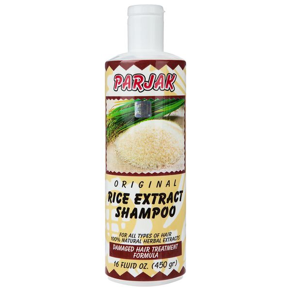شامپو تقویت کننده و ترمیم کننده مو پرژک مدل Rice Extract مناسب انواع مو حجم 450 میلی لیتر