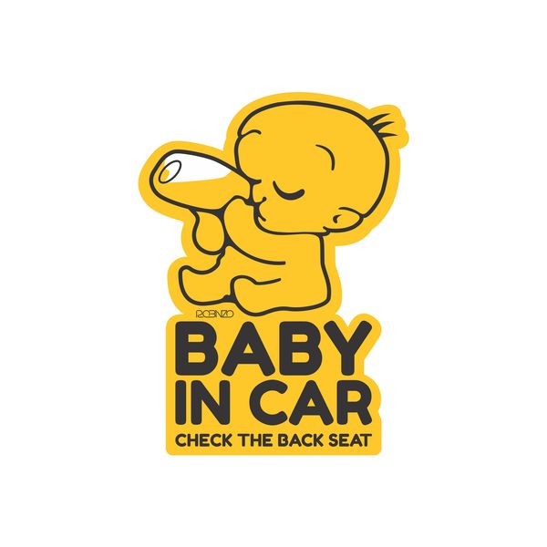 برچسب خودرو روبینزو مدل Baby in car