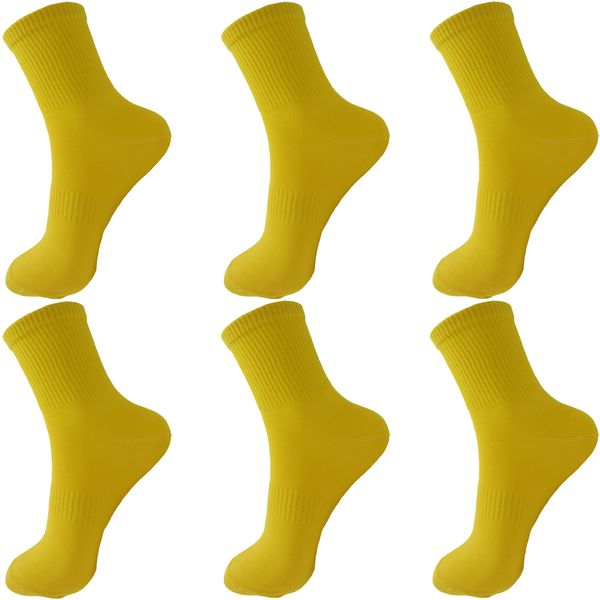 جوراب ورزشی مردانه ادیب مدل کش انگلیسی کد MNSPT رنگ زرد بسته 6 عددی