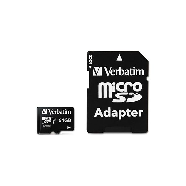 کارت حافظه Micro SDXC ورباتیم مدل Premium کلاس 10 UHS-I سرعت 90MB/S ظرفیت 64 گیگابایت به همراه آداپتور