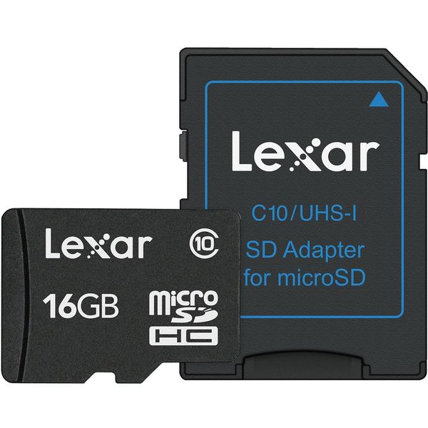 کارت حافظه microSDHC لکسار مدل Micron کلاس 10 همراه با آداپتور SD ظرفیت 16 گیگابایت