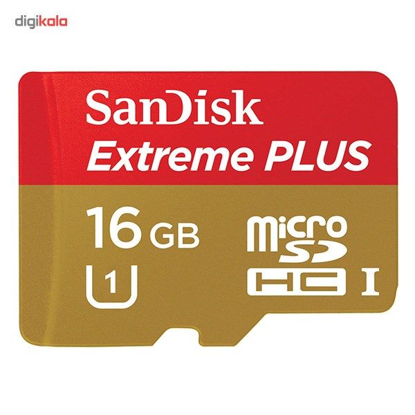 کارت حافظه MicroSDHC سن دیسک مدل Extreme Plus کلاس 10 استاندارد UHS-I U1 سرعت 80MBps 533X ظرفیت 16 گیگابایت