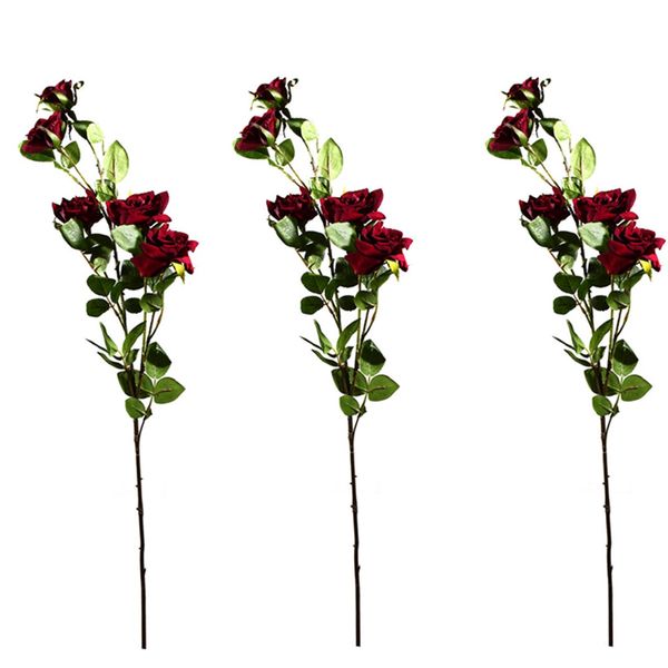 گل مصنوعی شیانچی طرح رز 5 گل مجموعه 3 عددی