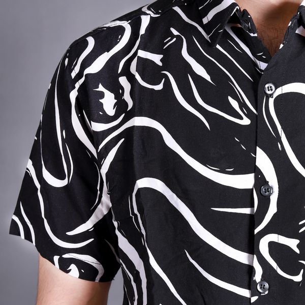 پیراهن آستین کوتاه مردانه مدل هاوایی ABR-M