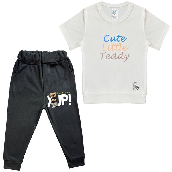 ست تی شرت و شلوار بچگانه نیل کوک مدل Cute Little Teddy Yup