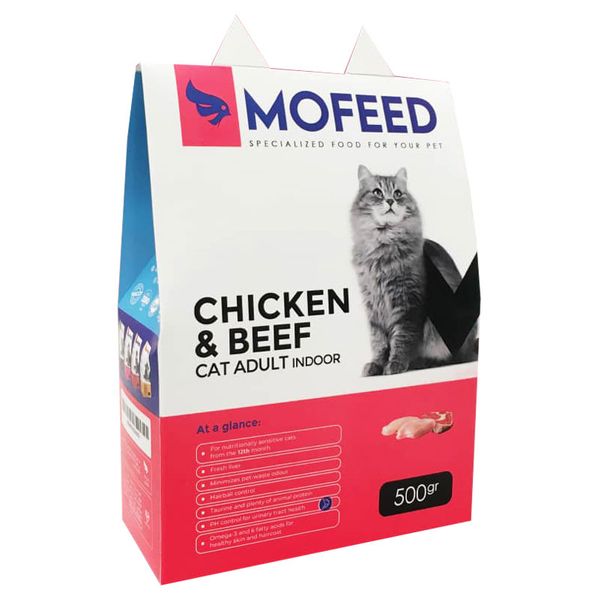 غذای خشک گربه مفید مدل Chiken&amp;Beef وزن 500 گرم