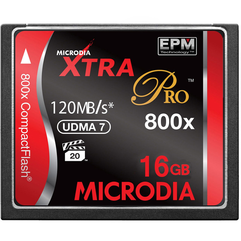 کارت حافظه CompactFlash مایکرودیا مدل Xtra Pro سرعت 800X 120MBps ظرفیت 16 گیگابایت