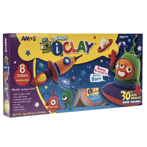 خمیر بازی 8 رنگ آموس مدل IClay