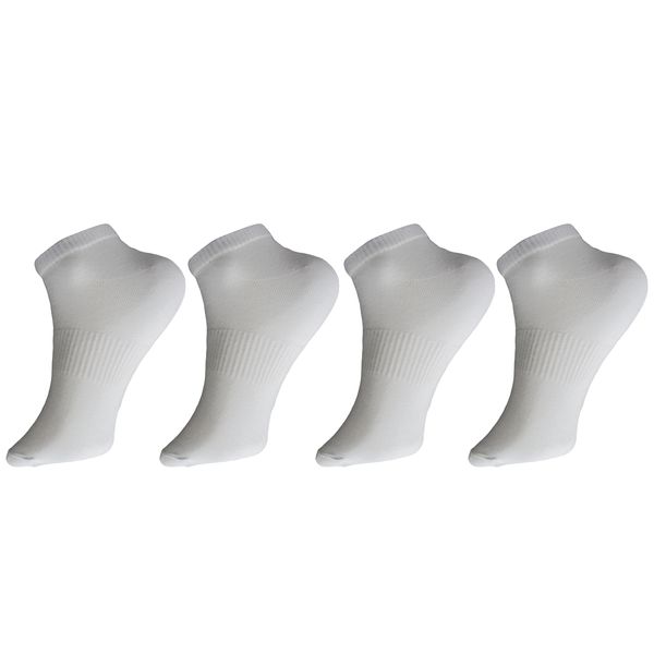 جوراب ورزشی ساق کوتاه مردانه ادیب مدل اسپرت کش انگلیسی کد MNSPT رنگ سفید بسته 4 عددی