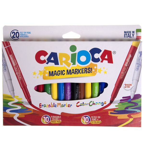 ماژیک رنگ آمیزی 2 + 18 رنگ کاریوکا سری Magic مدل ColorChange + Erasable