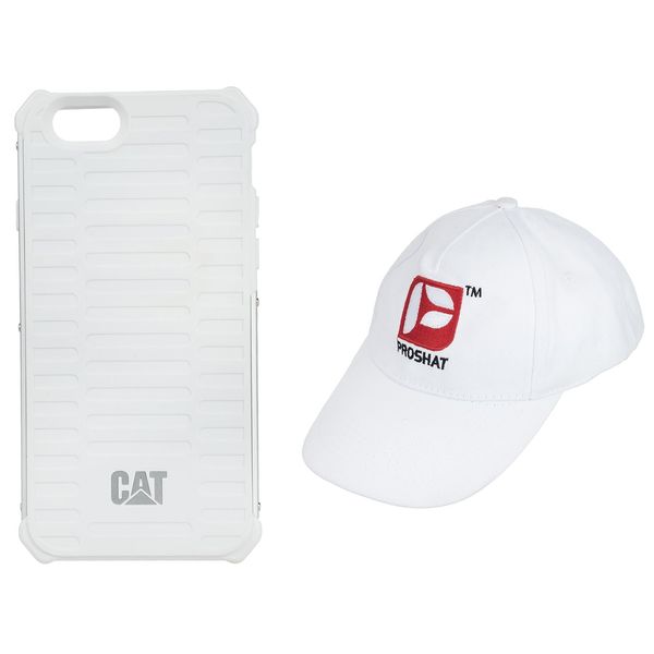 کاور کاترپیلار مدل Active Urban Rugged مناسب برای گوشی موبایل آیفون 6/6s همراه با کلاه پروشات سفید