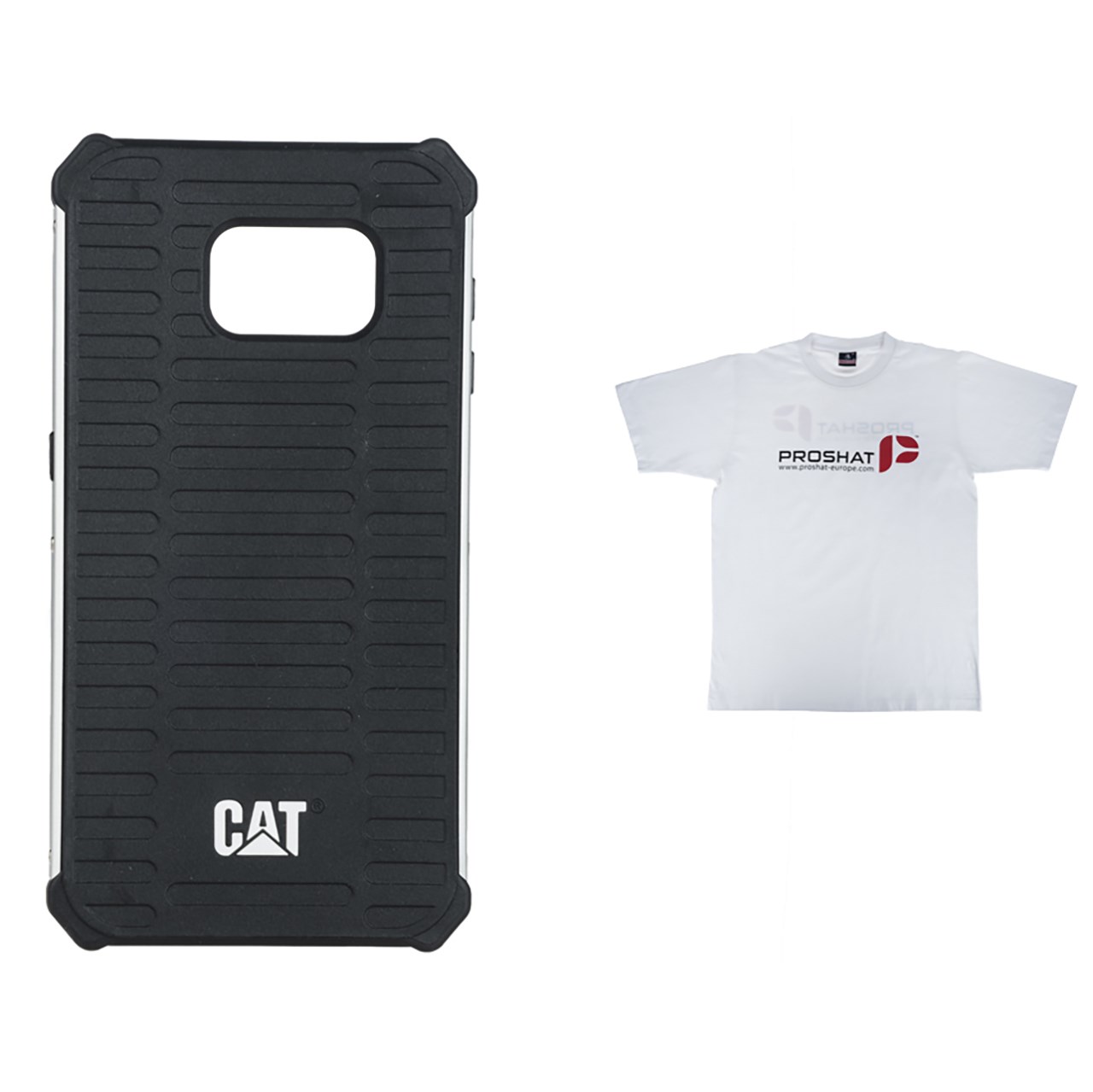 کاور کاترپیلار مدل Active Urban Rugged مناسب برای گوشی موبایل سامسونگ Galaxy S6 همراه با تی شرت پروشات سفید