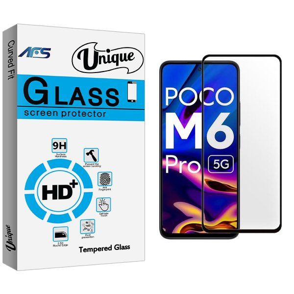 محافظ صفحه نمایش شیشه ای ای اف اس مدل Unique مناسب برای گوشی موبایل شیائومی Poco M6 Pro