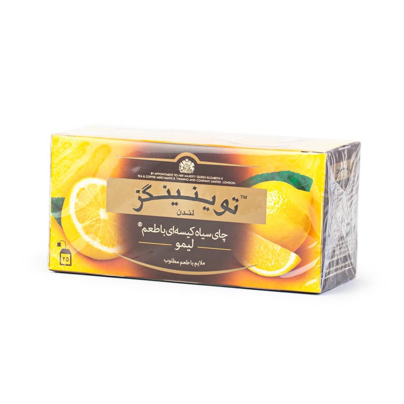 چای سیاه کیسه ای با طعم لیمو توینینگز  بسته 25 عددی