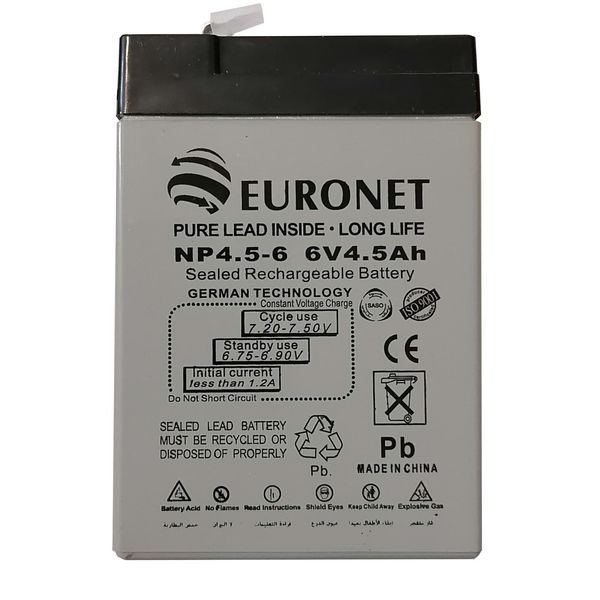 باتری یو پی اس 6 ولت 4.5 آمپر ساعت یورونت مدل NP4.5-6