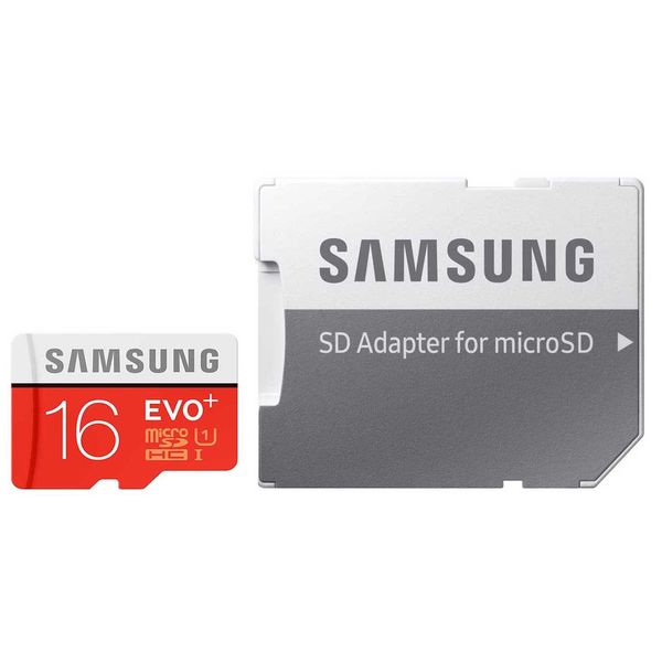 کارت حافظه microSDHC سامسونگ مدل Evo Plus کلاس 10 استاندارد UHS-I U1 سرعت 80MBps همراه با آداپتور SD ظرفیت 16 گیگابایت