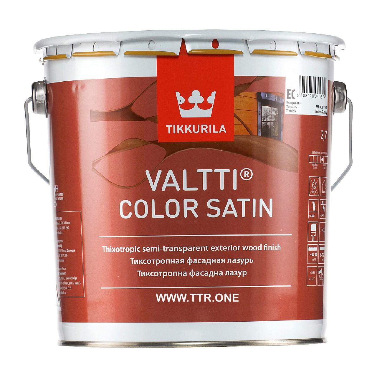 رنگ پایه روغن تیکوریلا مدل Valtti Color Satin 5072 حجم 3 لیتر