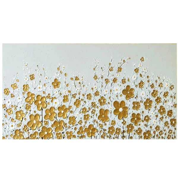 تابلو نقاشی ورق طلا مدل گل های برجسته کد 850