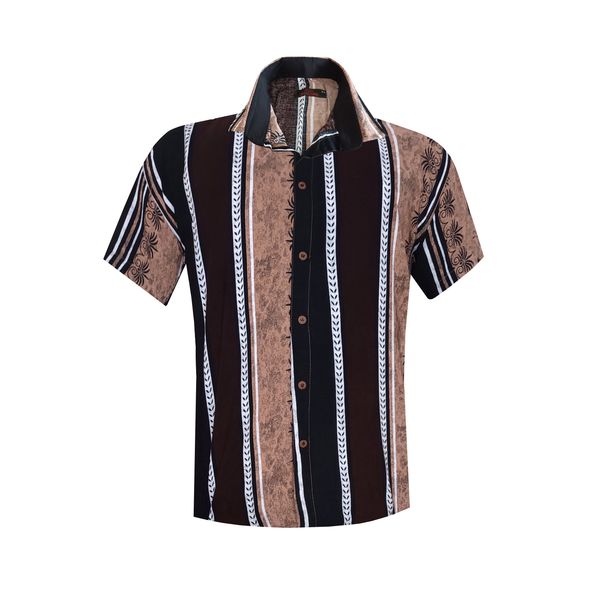 پیراهن آستین کوتاه مردانه مدل هاوایی گلیمی کد M-GH-KE