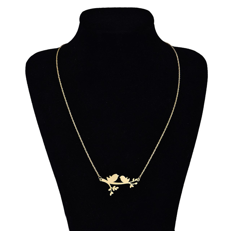 گردنبند طلا 18 عیار زنانه ماهک مدل MM0358 طرح پرنده روی شاخه