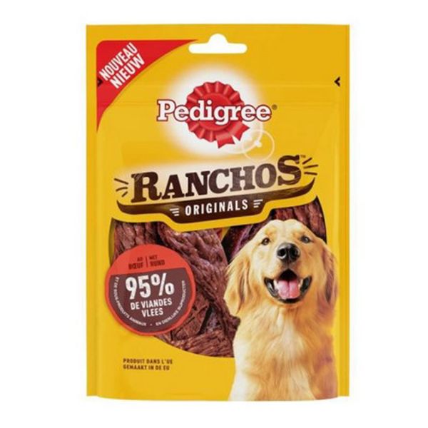 تشویقی سگ پدیگری مدل RANCHOS beef وزن 70 گرم