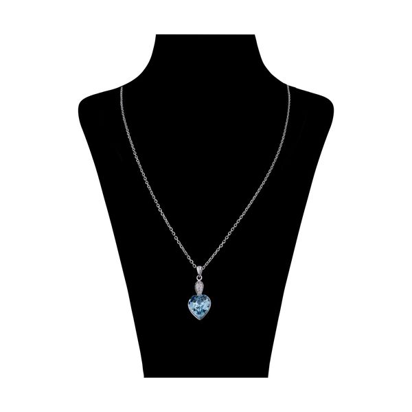 گردنبند نقره زنانه سواروسکی مدل قلب تمام سنگ جواهری نایاب کد 9786523