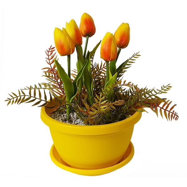 گلدان گل برتاریو مدل Yellow Tulip
