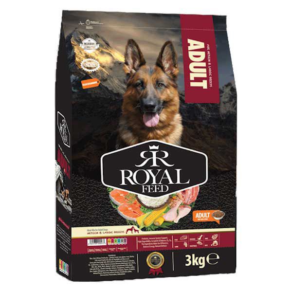 غذای خشک سگ رویال فید مدل بالغ نژاد متوسط و بزرگ وزن 3 کیلو گرم