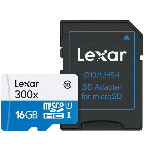 کارت حافظه microSDHC لکسار مدل High-Performance کلاس 10 استاندارد UHS-I U1 سرعت 45MBps به همراه آداپتور SD ظرفیت 16 گیگابایت