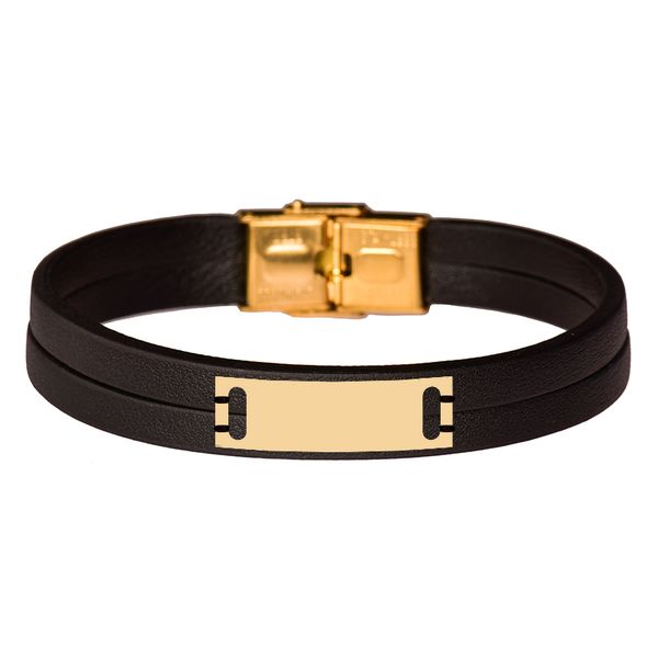  دستبند طلا 18 عیار مردانه کرابو طرح هندسی مدل Kr102408